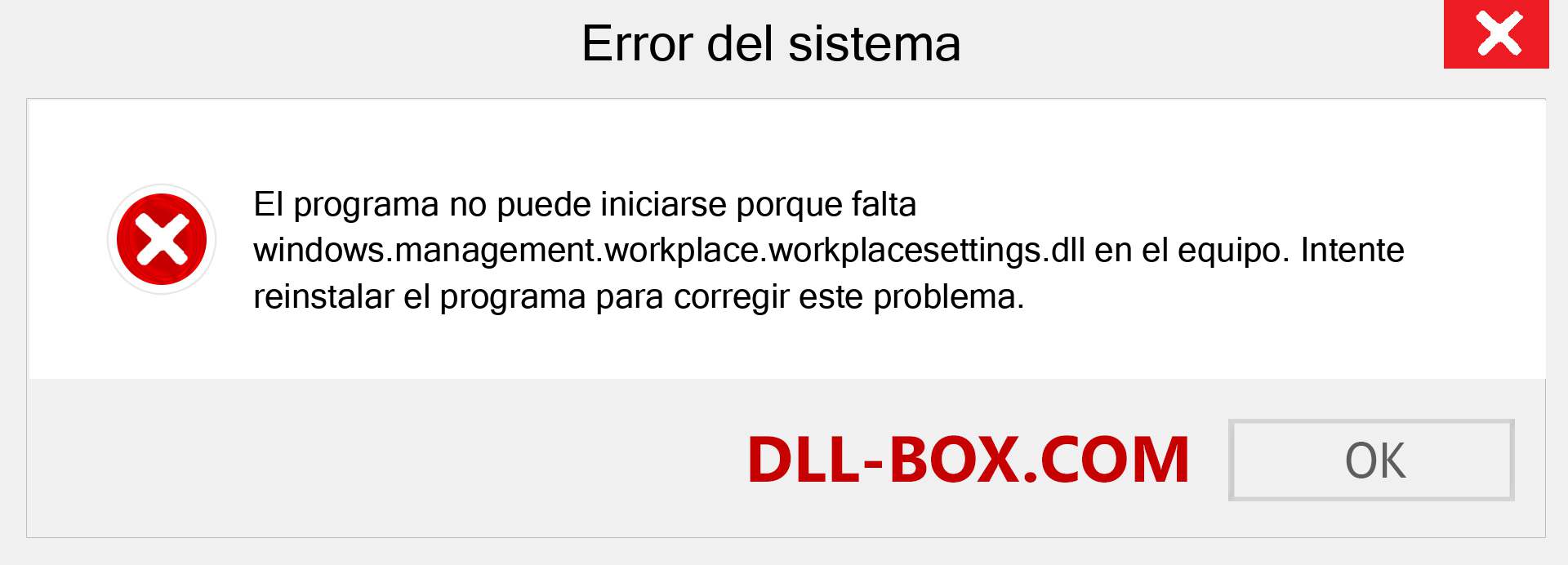 ¿Falta el archivo windows.management.workplace.workplacesettings.dll ?. Descargar para Windows 7, 8, 10 - Corregir windows.management.workplace.workplacesettings dll Missing Error en Windows, fotos, imágenes